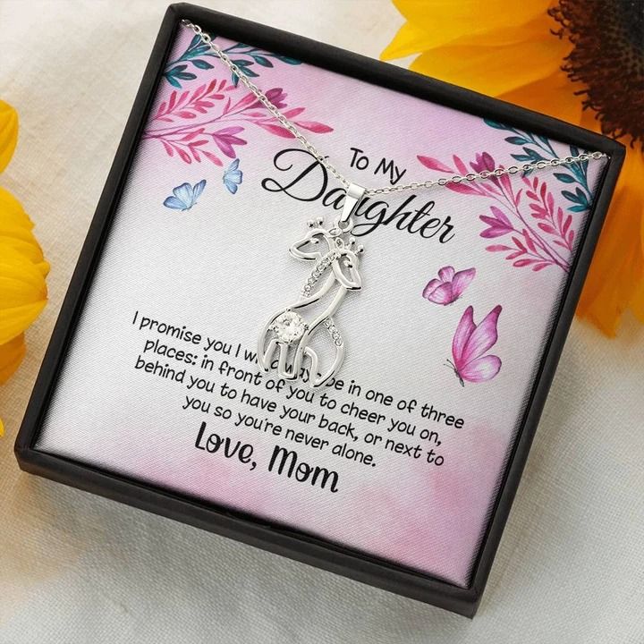 To My Daughter I Promise You Giraffe Couple Necklace