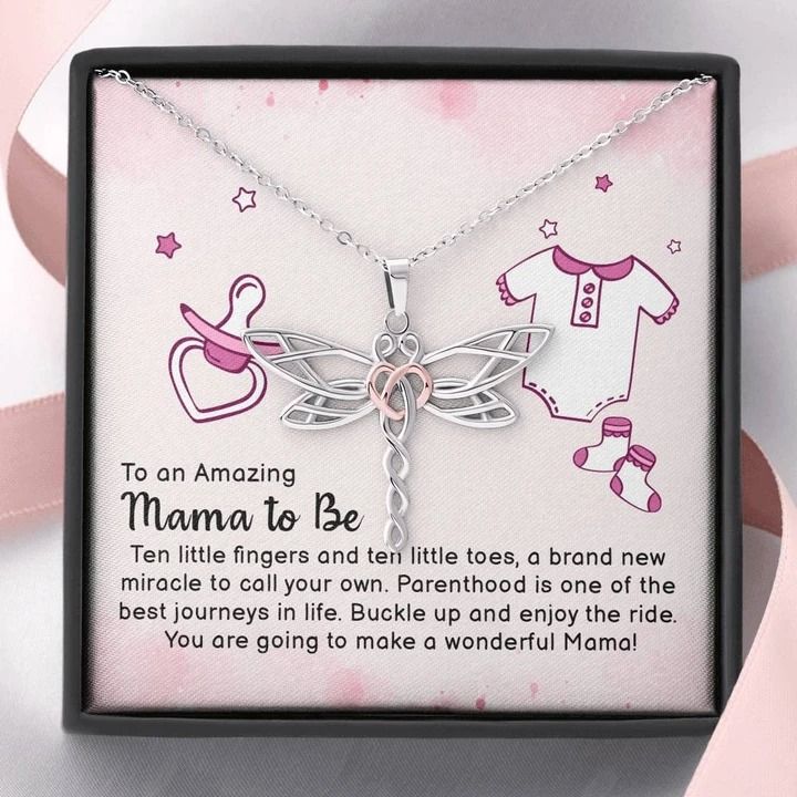 To An Amazing Mama To Be Dragonfly Dreams Necklace