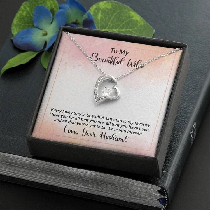 To My Beautiful Wife Happy Anniversary Forever Love Necklace