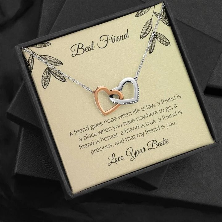 Interlocking Hearts Necklace A Friend Gives Hope When Life Is Low