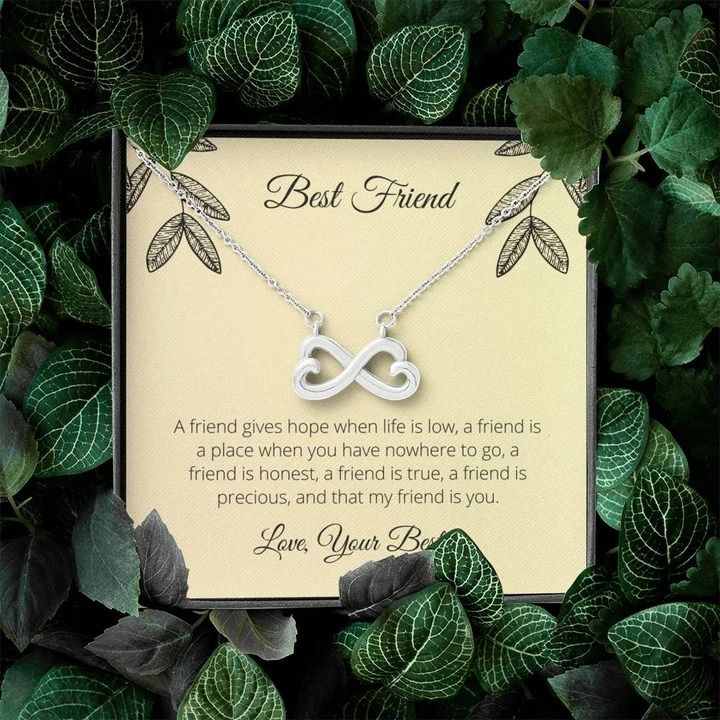 A Friend Gives Hope When Life Is Low Infinity Heart Necklace