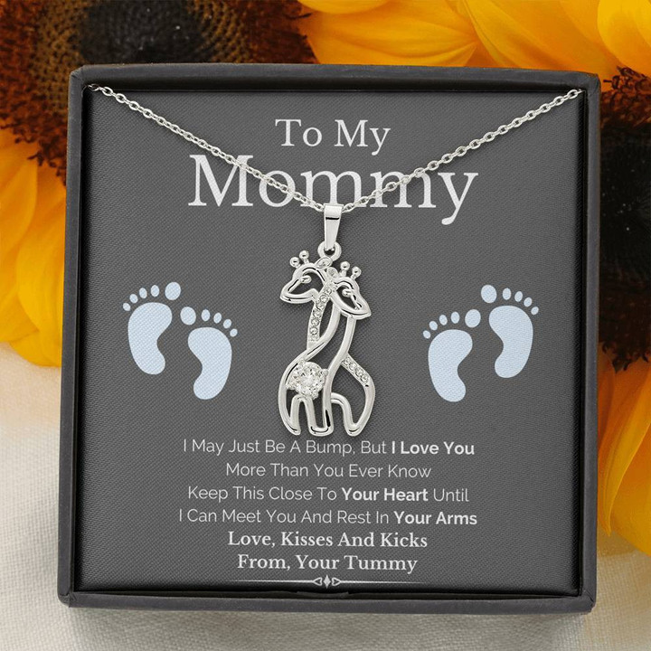 Giraffe Couple Necklace Gift For Mom Love Kisses And Kicks