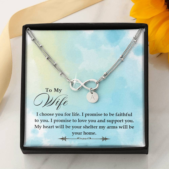 Great Gift For Wife Infinity Bracelet I Choose You For Life 