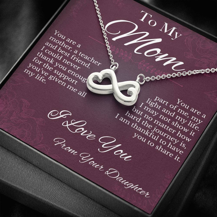 Infinity Heart Necklace Gift For Mom You Are A Mother A Teacher And Best Friend