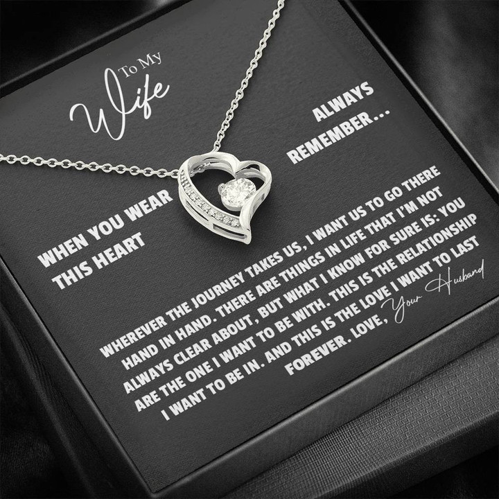 When You Wear This Heart Always Remember Heart Forever Love Necklace Gift For Wife