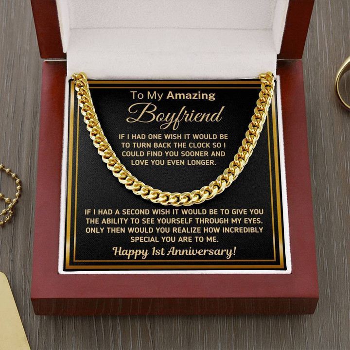 Gift For Boyfriend Happy 1st Anniversary How Special You Are To Me Cuban Link Chain Necklace Gift For Him