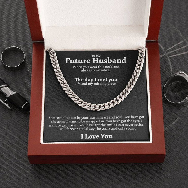 When You Wear This Necklace Always Remember Cuban Link Chain Necklace Gift For Him Future Husband