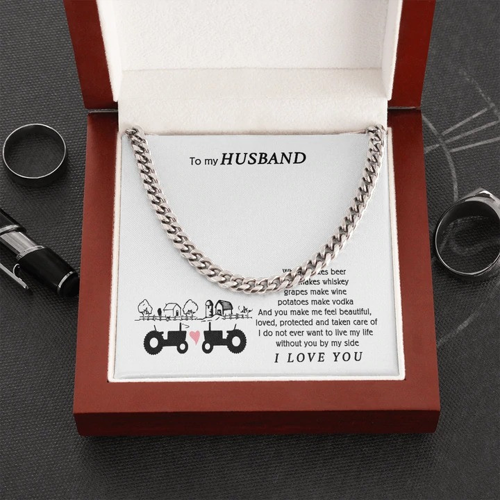 Gift For Husband You Make Me Feel Loved Cuban Link Chain Necklace