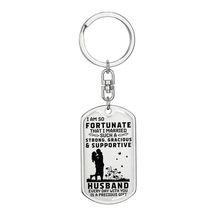 Everyday Is A Gift With You Dog Tag Pendant Keychain Gift For Husband From Wife