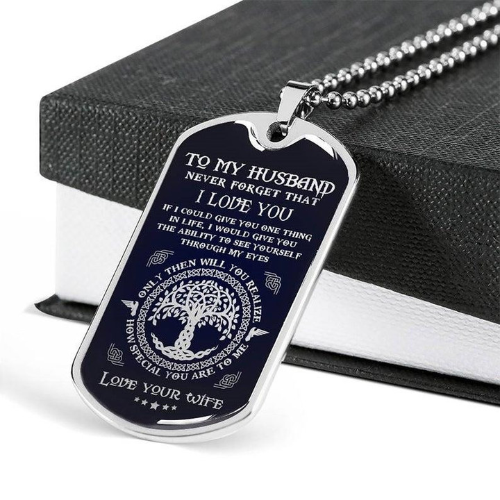 Dog Tag Necklace Gift For Husband From Wife Never Forget That I Love You