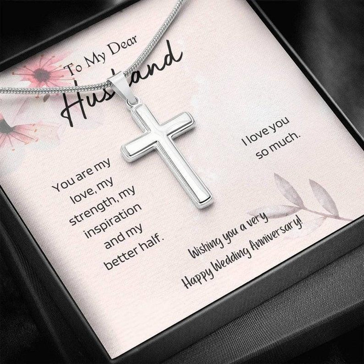 Cross Necklace Gift For Husband From Wife You Are My Love