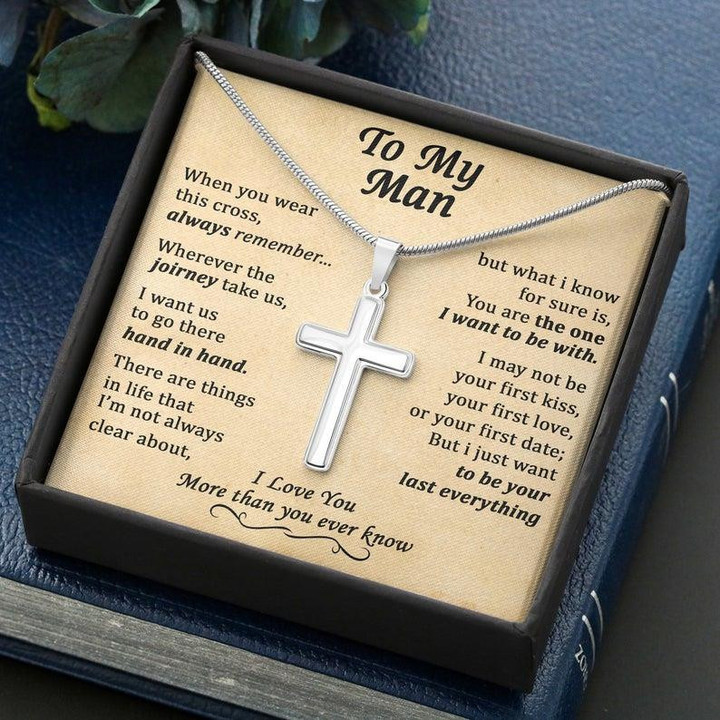 Cross Necklace Gift For Him I Want Us To Go There Hand In Hand
