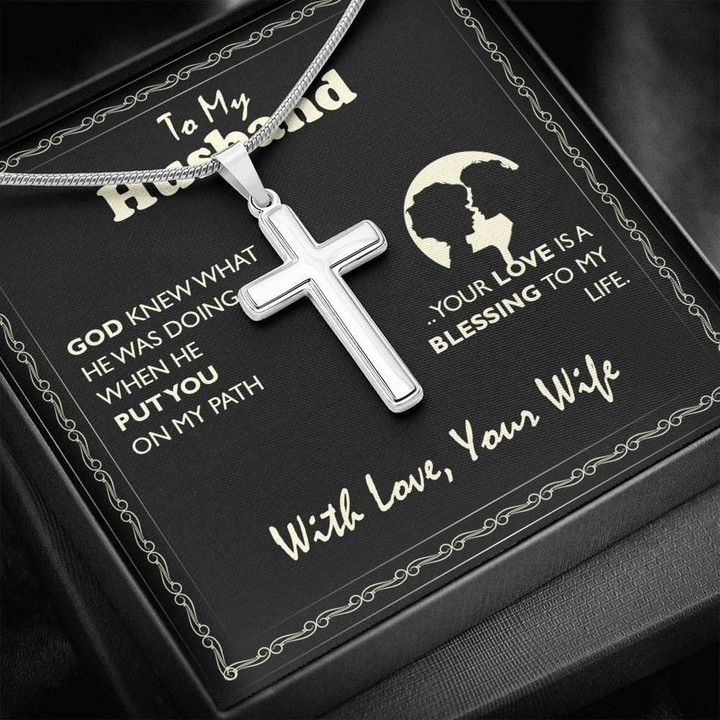 Cross Necklace Gift For Husband Your Love Is A Blessing To My Life