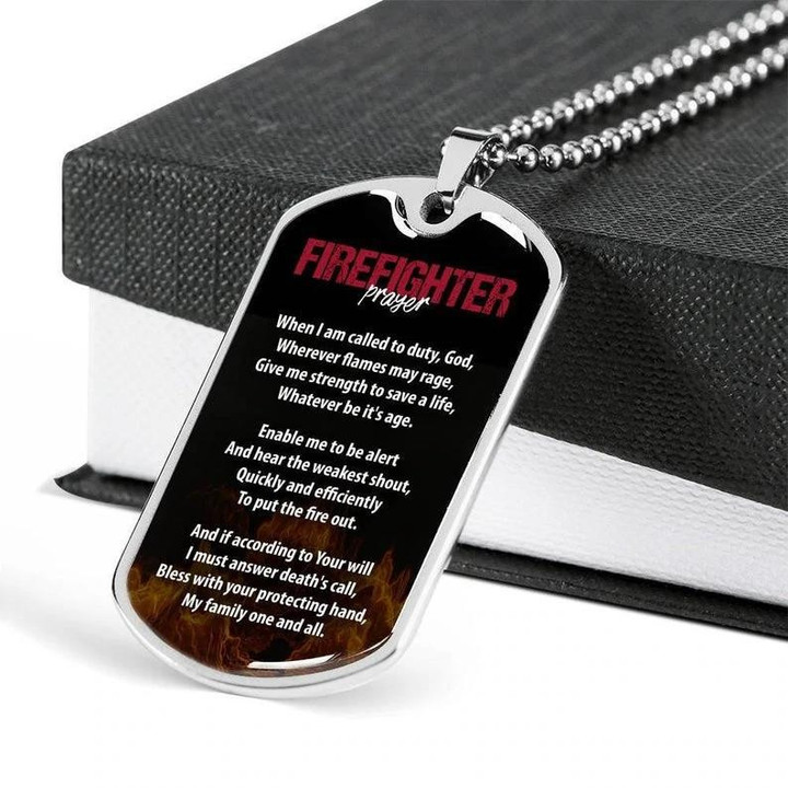 Dog Tag Necklace Gift For Firefighter My Family One And All