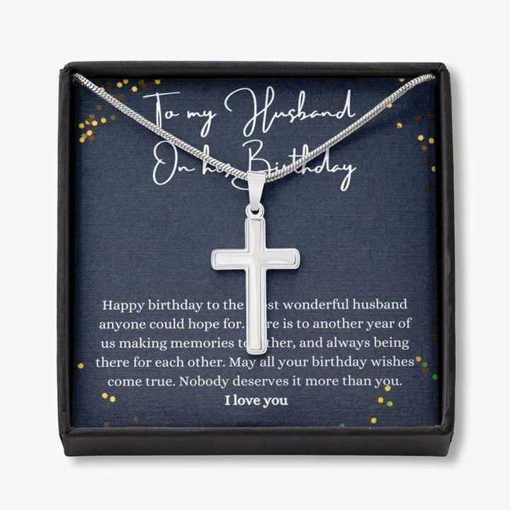 Cross Necklace Birthday Gift For Husband Nobody Deserves It More Than You