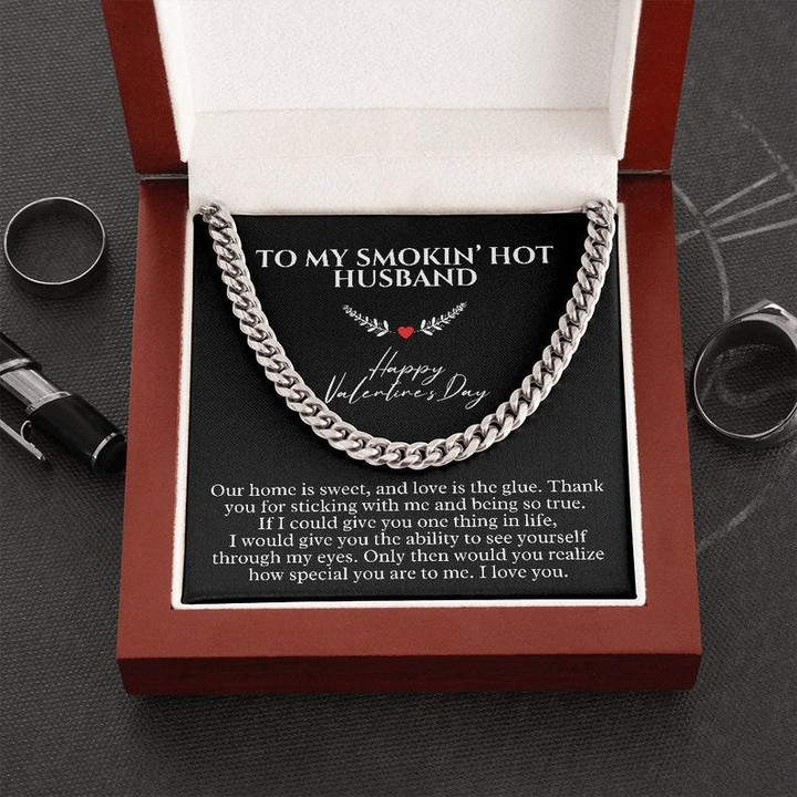 Gift For Husband Cuban Link Chain Our Home Is Sweet And Love Is The Glue