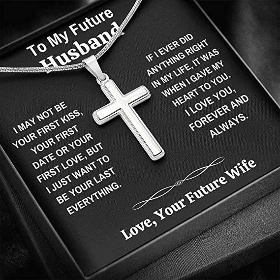 Gift For Future Husband Cross Necklace I May Not Be Your First Date Gift For Him
