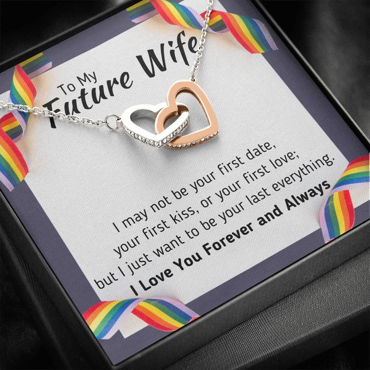 Interlocking Hearts Necklace Gift For Wife Future Wife Love You Forever And Always