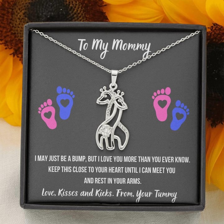 Giraffe Couple Necklace Gift For Mom I May Just Be A Bump