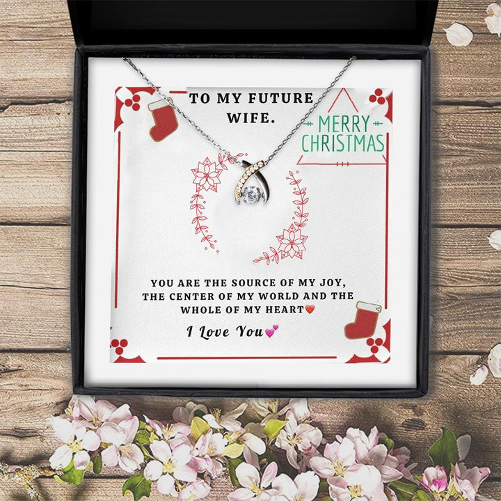 You're The Center Of My World Gift For Wife Future Wife  Wishbone Dancing Necklace