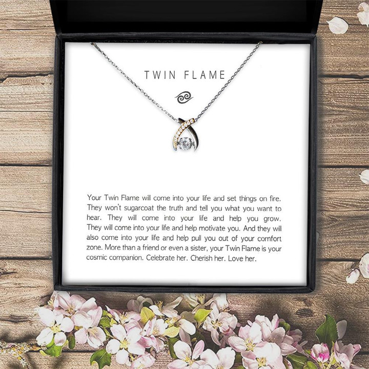 Your Twin Flame Will Come Into Your Life For Sister Wishbone Dancing Necklace