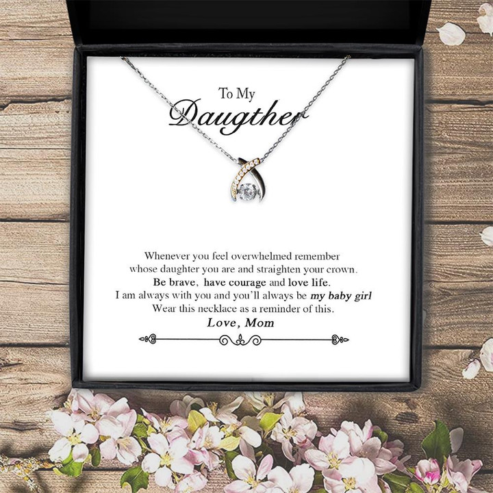 You'll Always Be My Baby Gift For Daughter Wishbone Dancing Necklace