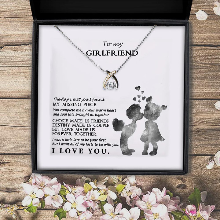 You Complete Me By Your Warm Heart Gift For Her  Wishbone Dancing Necklace