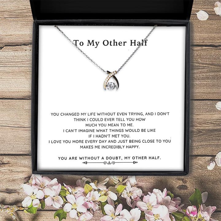You Are Without A Doubt For Lover Gift For Her  Wishbone Dancing Necklace