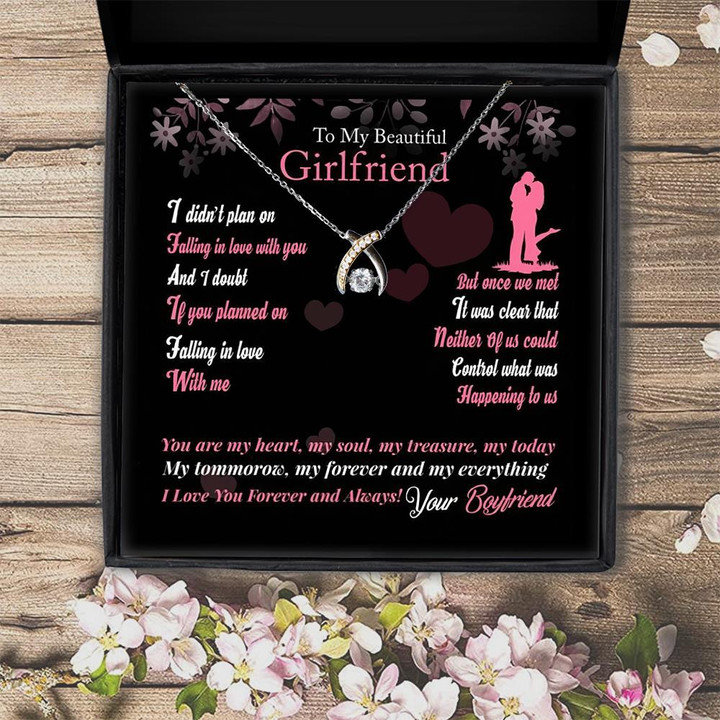You Are My Treasure For Girlfriend  Wishbone Dancing Necklace
