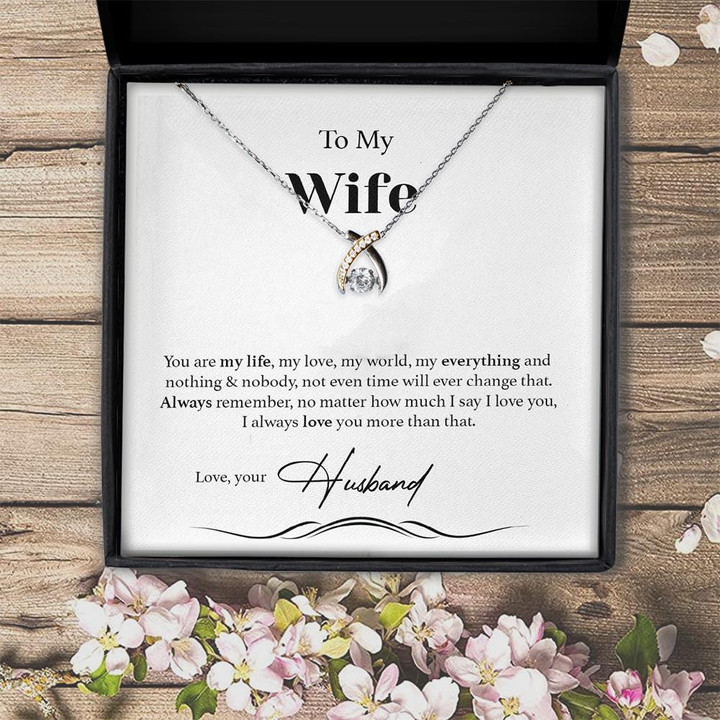 You Are My Life For Wife  Wishbone Dancing Necklace