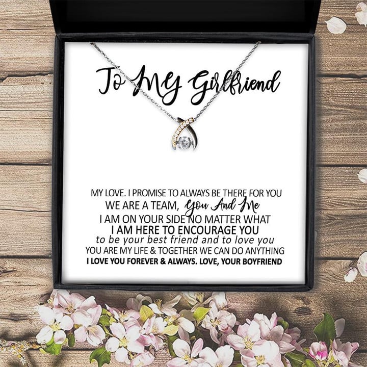 You And Me Gift For Girlfriend  Wishbone Dancing Necklace