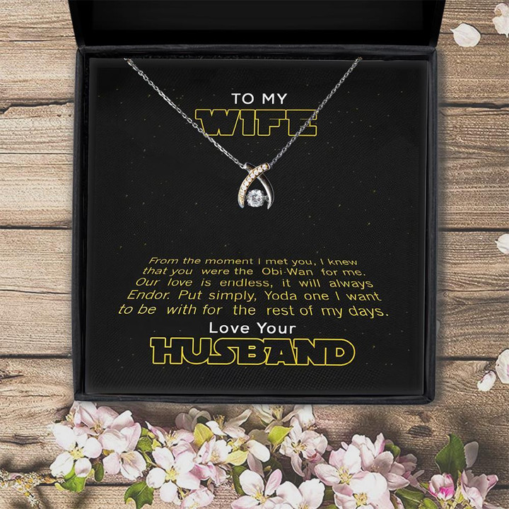 Yoda I Want To Be With For Wife  Wishbone Dancing Necklace