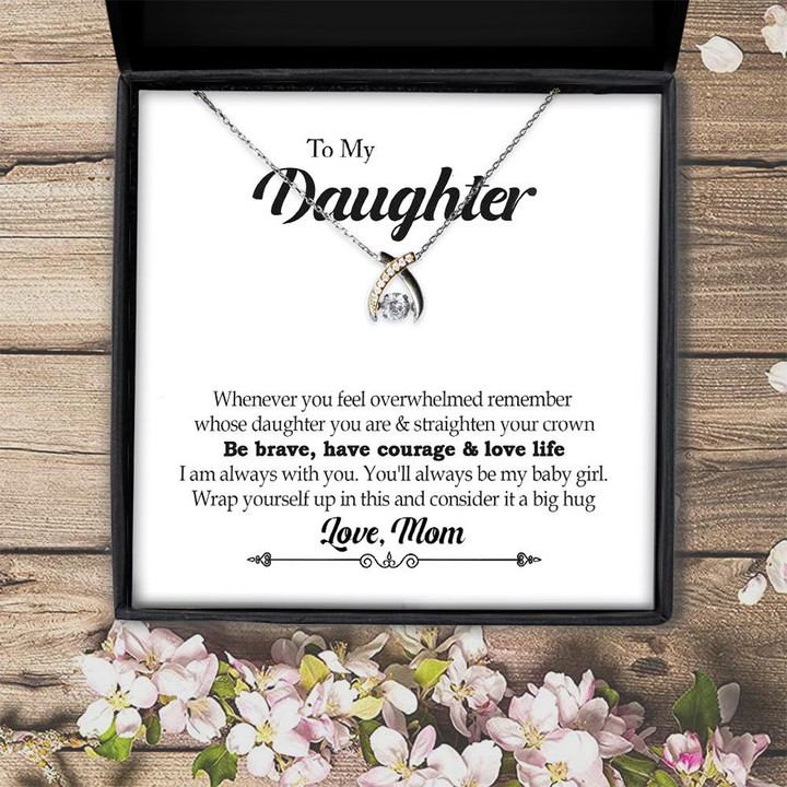 Whenever You Feel Overwhelmed Gift From Mom Gift For Daughter Wishbone Dancing Necklace