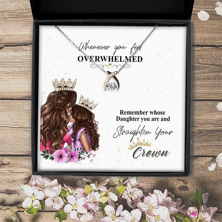 Whenever You Feel Overwhelmed Gift For Daughter Wishbone Dancing Necklace
