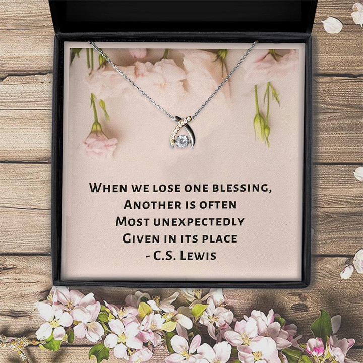 When We Lose One Blessing For Best Friend Gift For Friend Wishbone Dancing Necklace