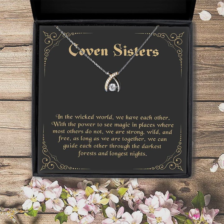 We Can Guide Each Other For Coven Sisters Wishbone Dancing Necklace