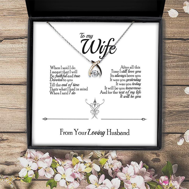 Gift For Wife After All This Time I Still Love You  Wishbone Dancing Necklace