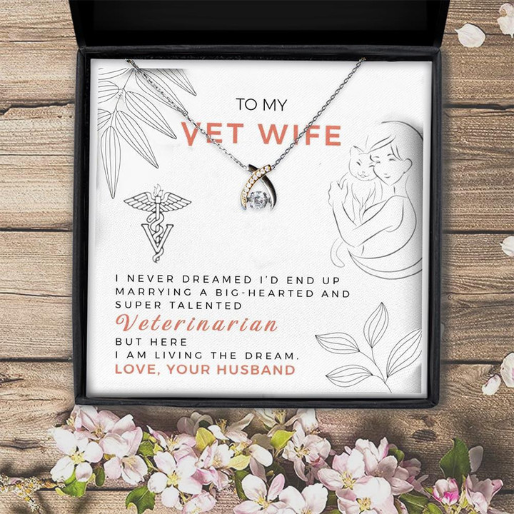 To My Vet Wife Marrying A Super Talented Veterinarian Gift For Her  Wishbone Dancing Necklace