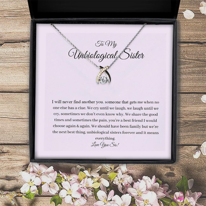 Gift For Sister Unbiological Sister We Share Every Moments Wishbone Dancing Necklace