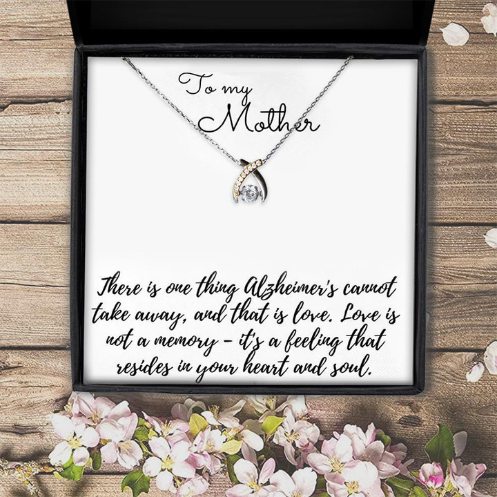 To My Mother Love Is A Feeling That Resides In Heart And Soul Wishbone Dancing Necklace Gift For Mom