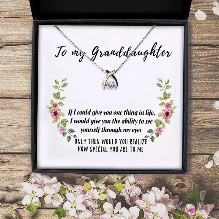 To My Granddaughter How Special You Are To Mea Wishbone Dancing Necklace