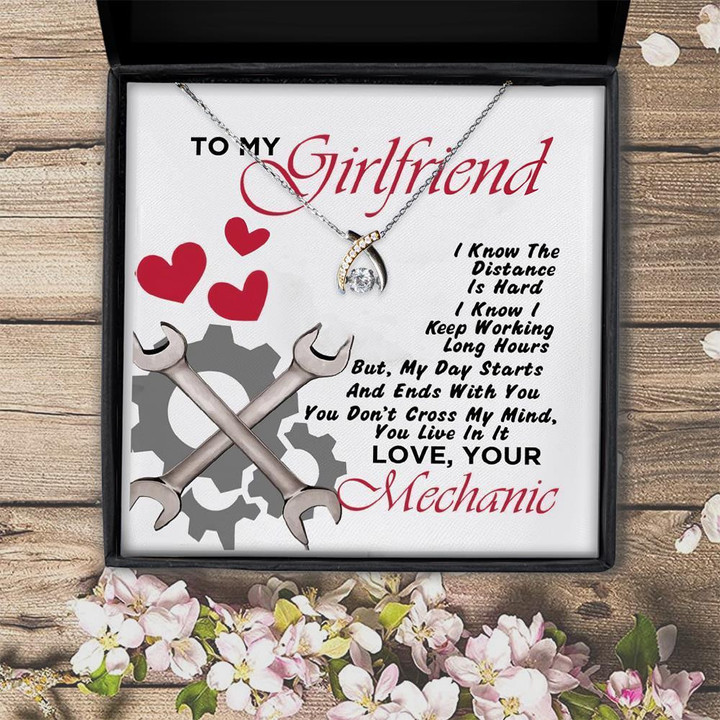 To My Girlfriend You Don't Cross My Mind You Live In It  Wishbone Dancing Necklace