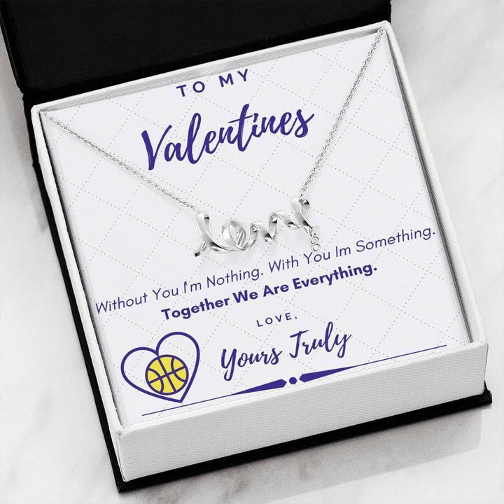 Valentine Gift For Her Together We Are Everything Scripted Love Necklace