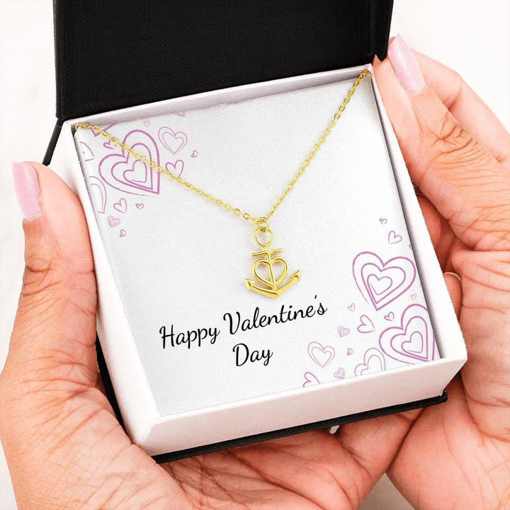 Anchor Necklace Happy Valentine's Day Gift For Wife