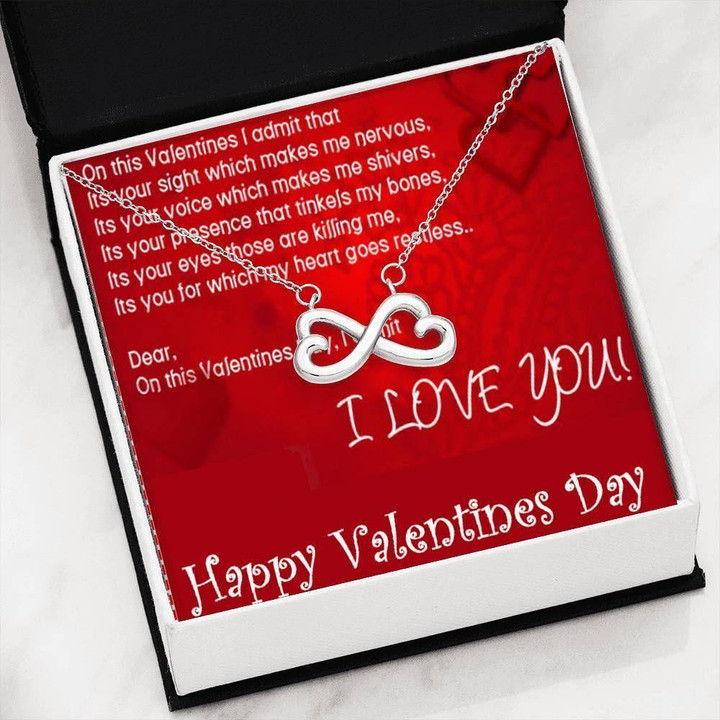 Happy Valentines Day Infinity Heart Necklace Gift For Wife Your Eyes Those Are Killing Me