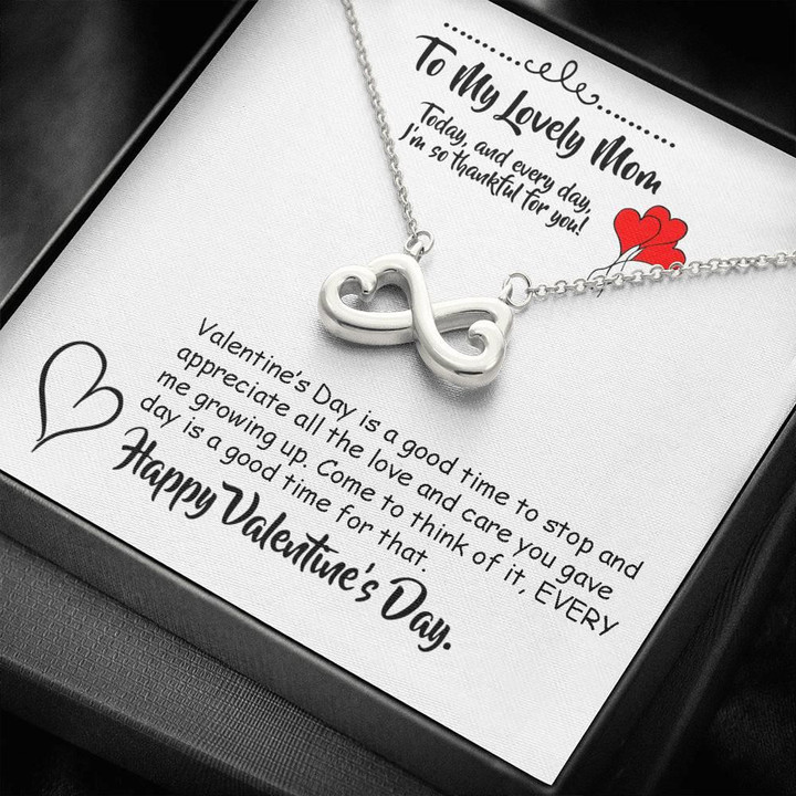 Valentines Day Gift For Mom Infinity Heart Necklace I Am So Thankful For You