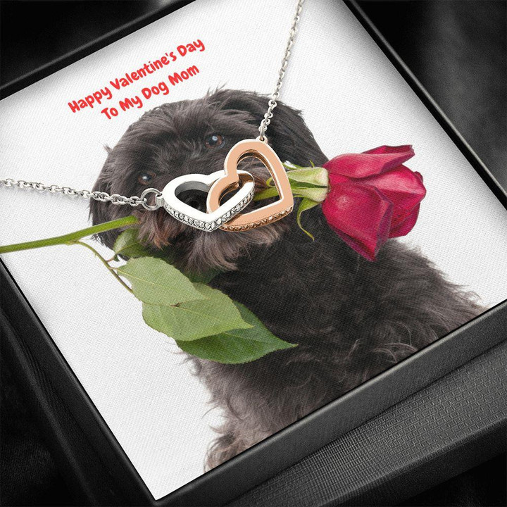 Gift For Dog Mom Happy Valentine's Day Interlocking Hearts Necklace