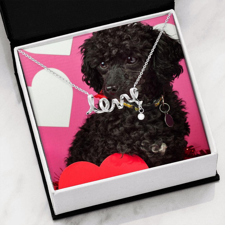 Gift For Dog Lover Cute Scripted Love Necklace