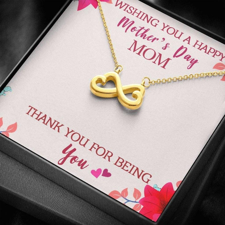 Happy Mother's Day Gift For Mom Infinity Heart Necklace Thank You For Being You
