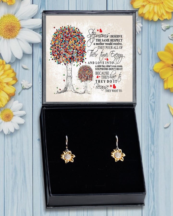 Sunflower Earrings Step Mom Deserve The Same Respect A Mother Would Receive Gift For Mom